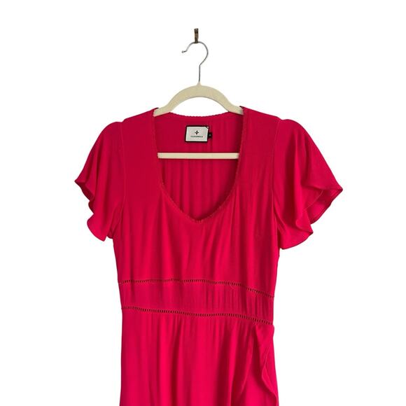 Tuckernuck Francesca Ruffle Maxi Dress Feminine Modest chic fuchsia Pink Size XS - Picture 6 of 11